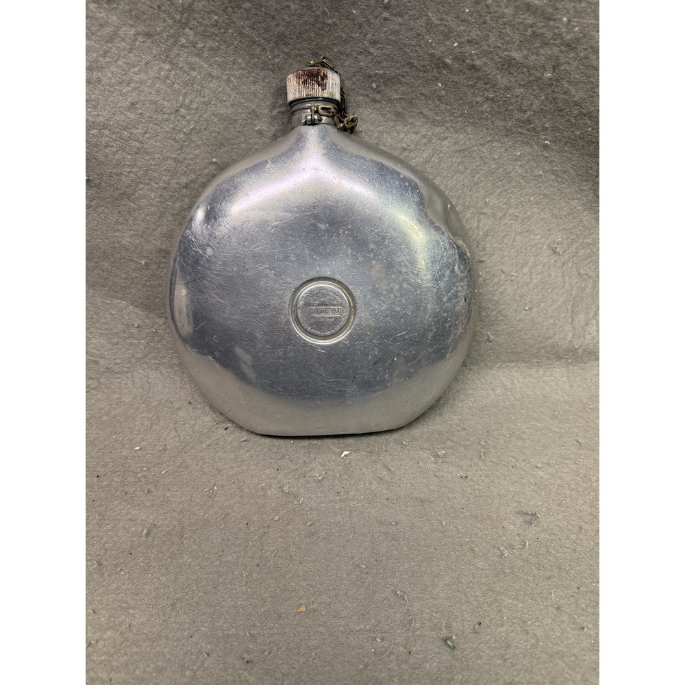 Vintage Universal Round Aluminum Flask Canteen Landers Frary & Clark. USA Lrg 9"